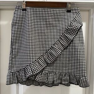 Minimum Black & White Gingham Ruffle Skirt Size Medium